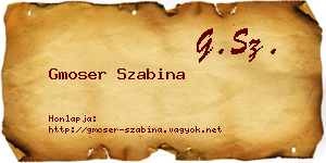 Gmoser Szabina névjegykártya